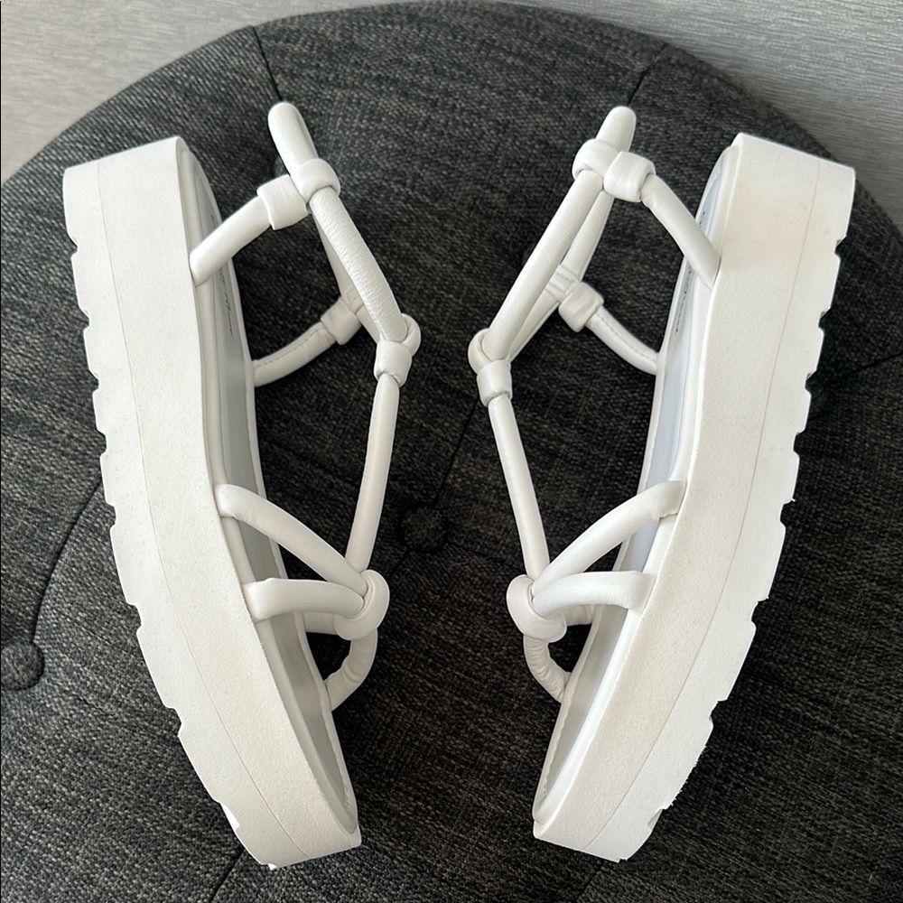 Gianvito Rossi White Platform Sandals with Ankle Strap - Picture 8 of 12